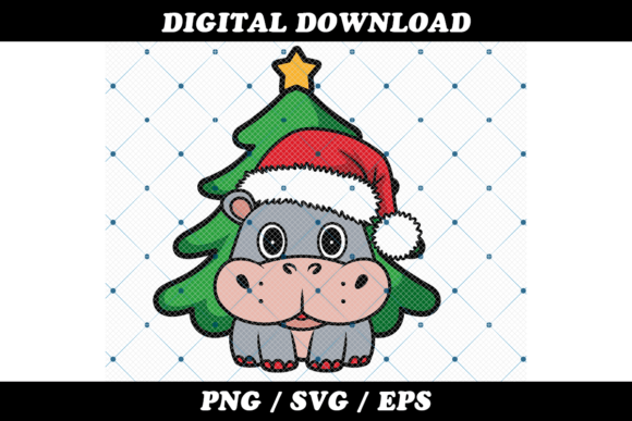 A Christmas Hippo Design for Graphics & Illustrations