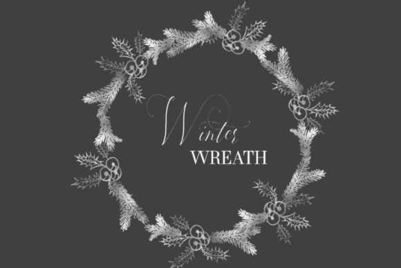 A Silver Winter Wreath Graphic for Seasonal Products
