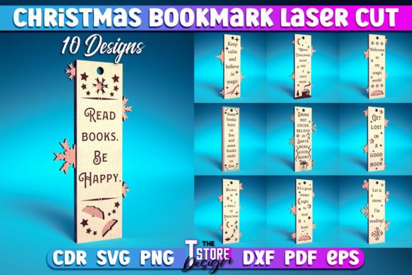 Christmas Bookmark Laser Cut SVG Book for Winter Amp