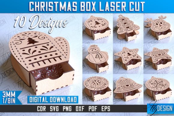 Christmas Box Laser Cut CNC Files for Winter Amp