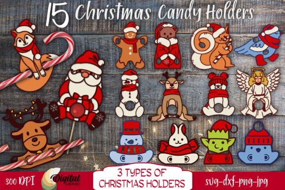 Christmas Candy Holder SVG Bundle for Laser Cutting