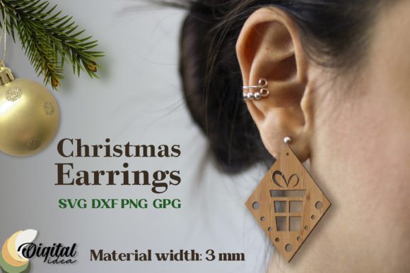 Christmas Earrings Laser: A Festive Design Asset for Creative Projects