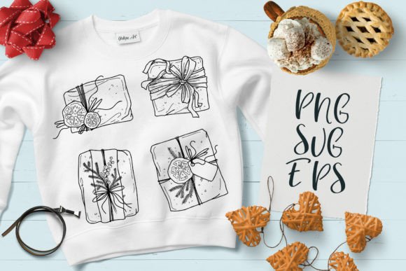 Christmas Gifts Graphics for Illustrations and Branding
