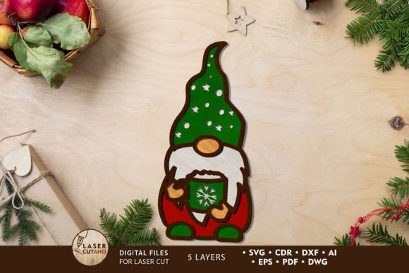 Christmas Gnome with Cup: A Laser Cut Winter Amp Delight