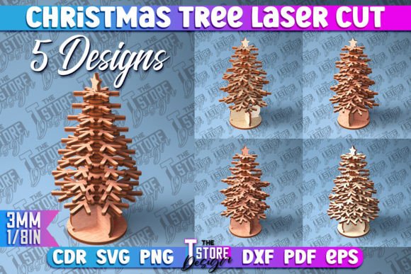 Christmas Tree Laser Cut SVG for Embroidery