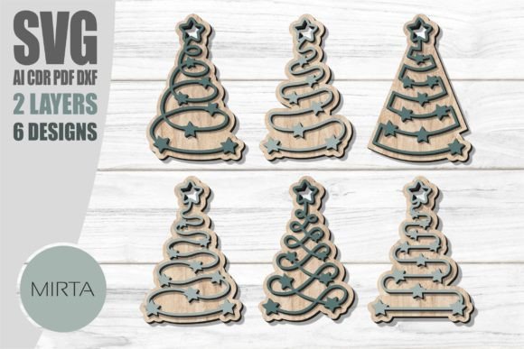 Christmas Tree Ornament SVG for Laser Cutting