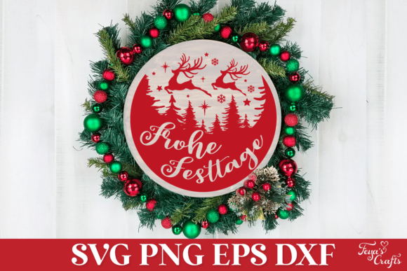 Frohe Festtage Garland for Holiday Crafts & Graphics