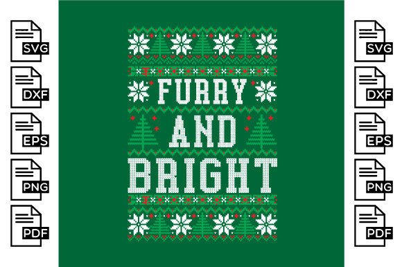 FURRY and BRIGHT Ugly Sweater Graphics for Crafty Marketing