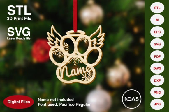 Review: Dog Paw Angel Wings Christmas Tree Decor for Laser Cutting